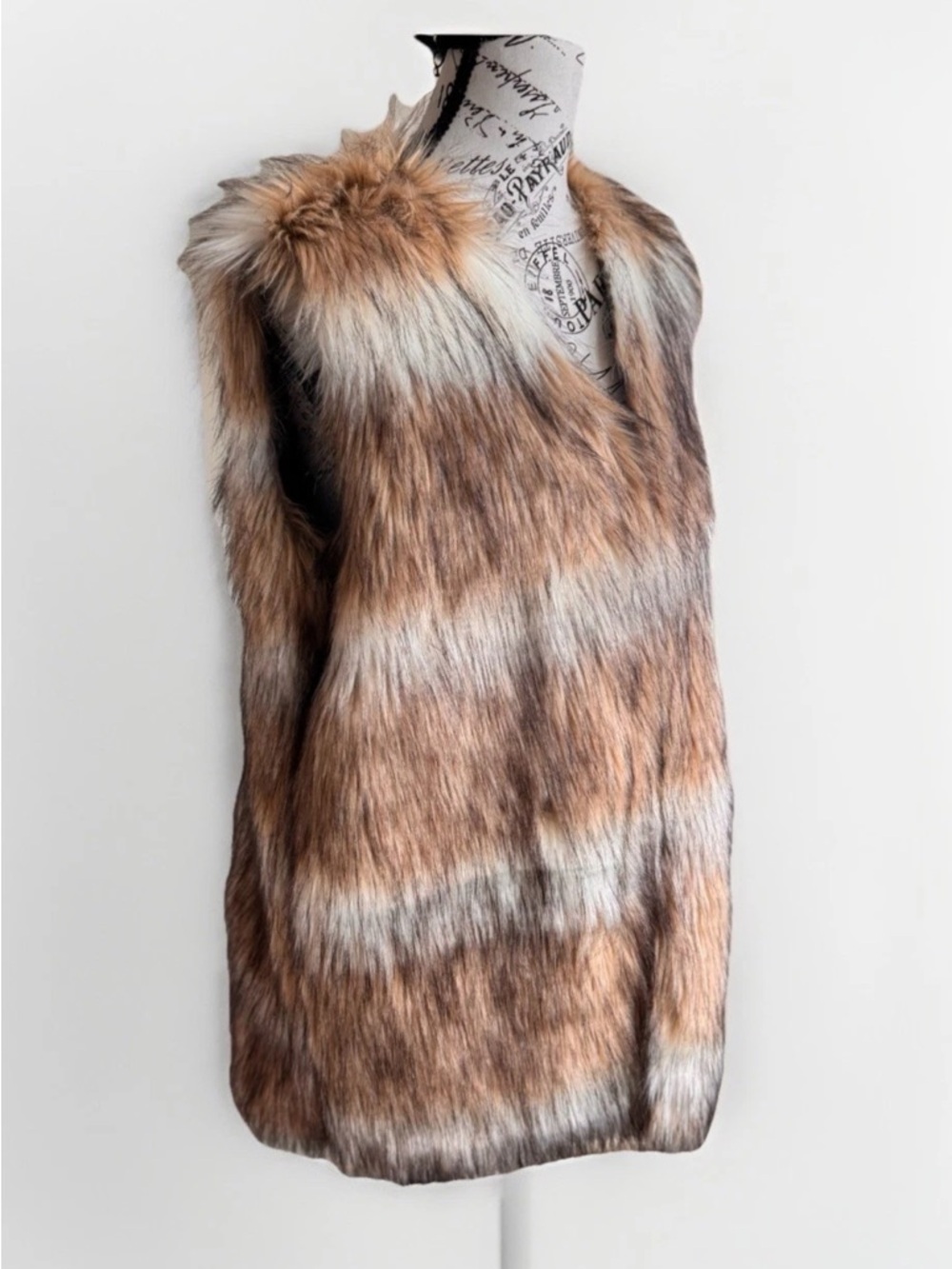 Y2K Style Shaggy Boho Brown Tones Faux Fur Vest Festival Streetwear Women’s
